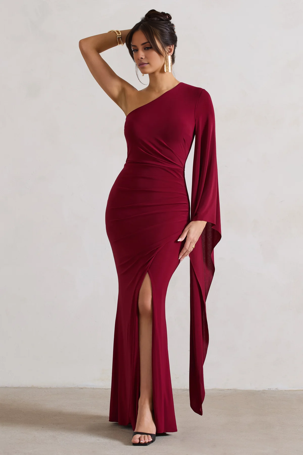 One-Shoulder Ruffled Floor-Length Evening Dress - Chloe Dress