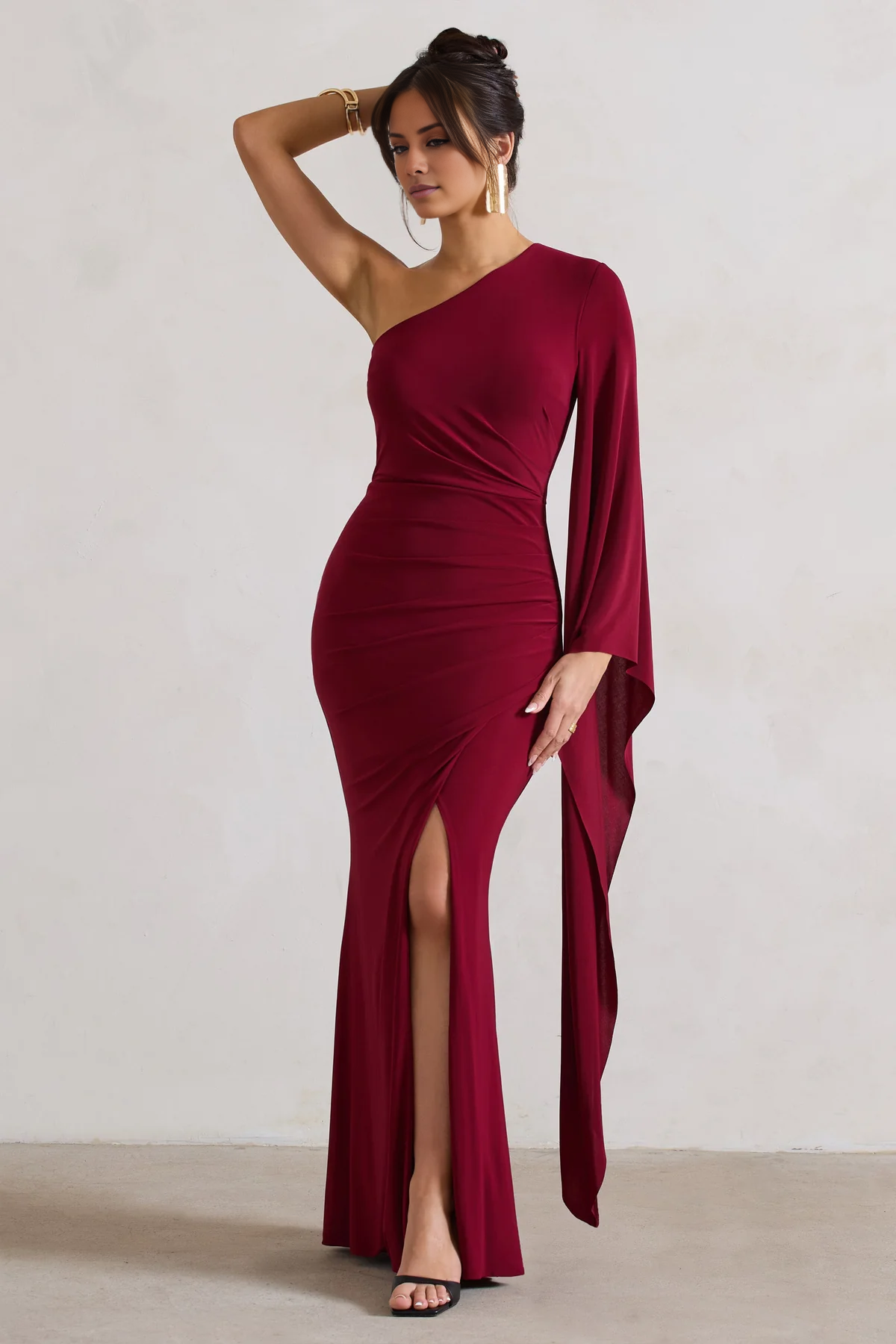 One-Shoulder Ruffled Floor-Length Evening Dress - Chloe Dress