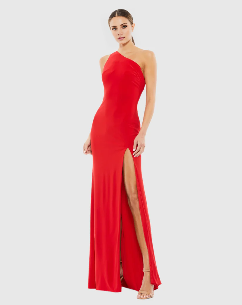 One-Shoulder Sleeveless High Slit Floor-Length Evening Dress - Chloe Dress