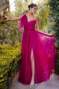 A-Line One-Shoulder Evening Dress - Chloe Dress