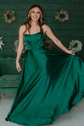 A-Line Sleeveless Pleated Floor-Length Evening Gown - Chloe Dress