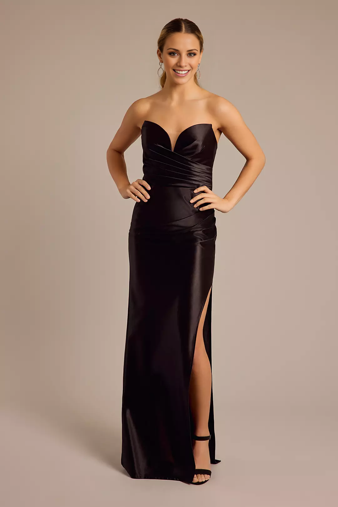 Sheath Strapless Satin Prom Dress - Chloe Dress