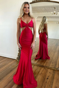 Red Mermaid Satin Prom Dress - Chloe Dress