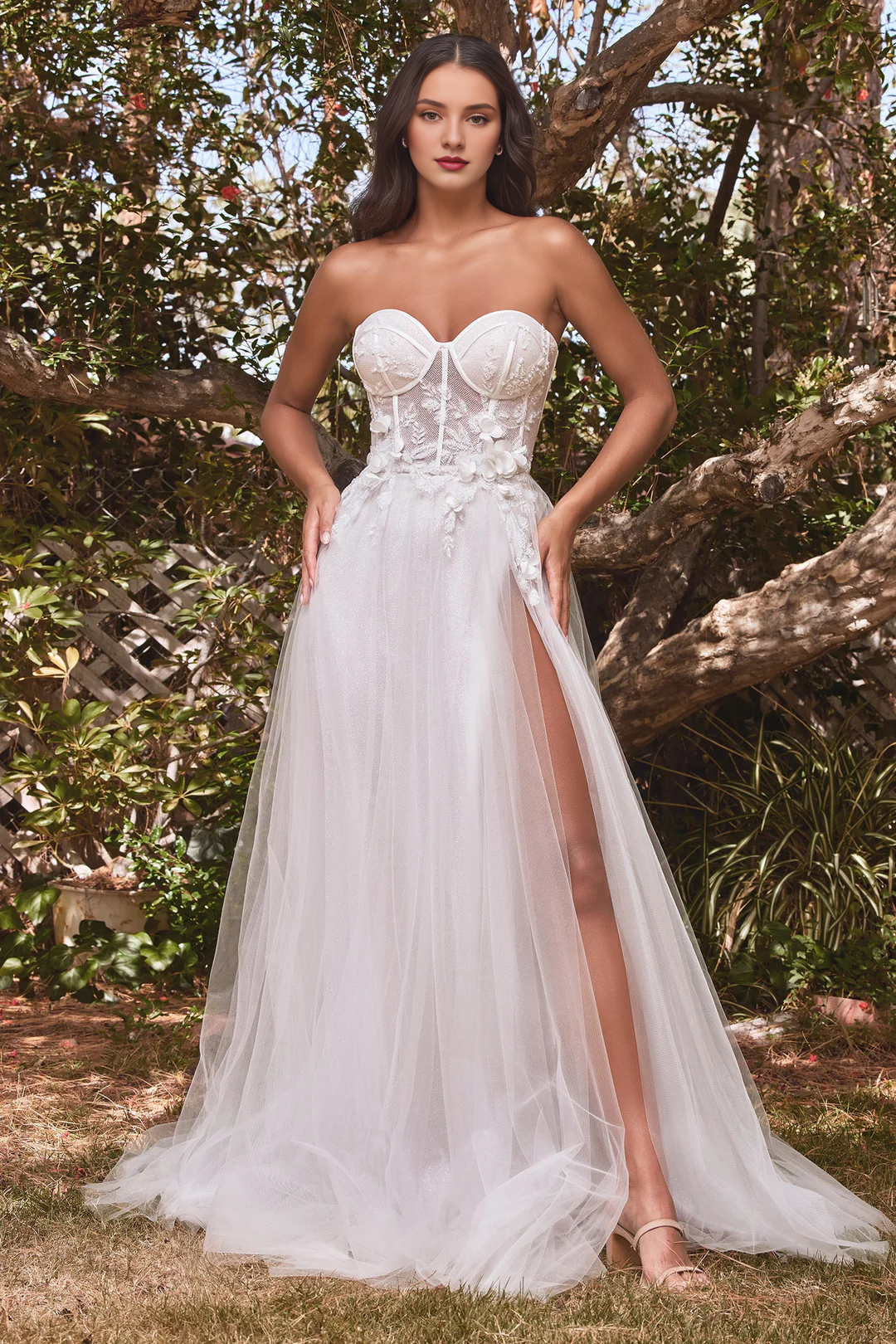 White Strapless Wedding Dress - Chloe Dress