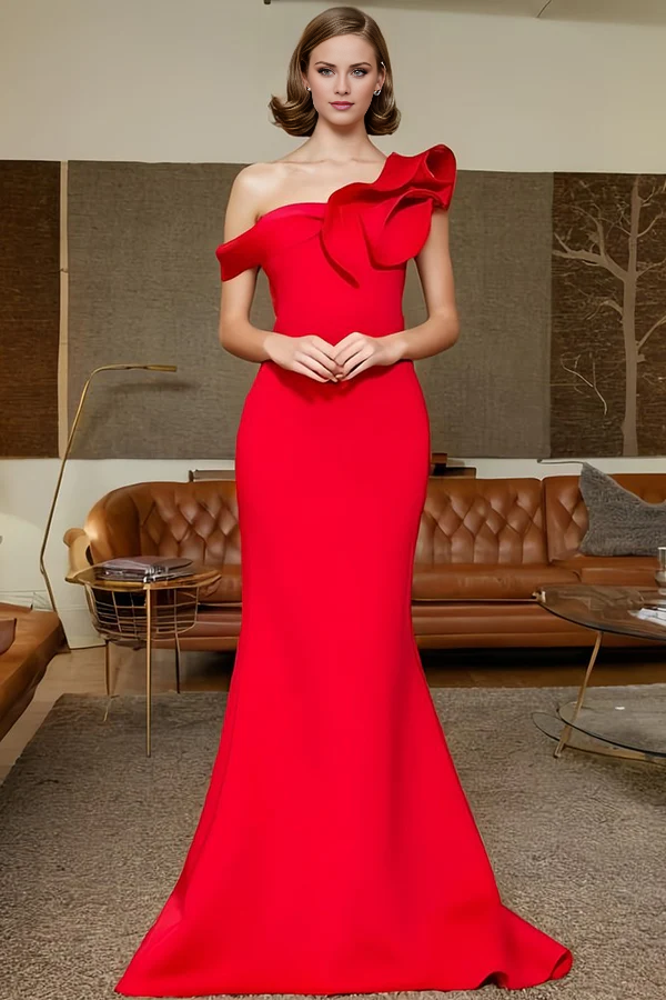 Mermaid One-Shoulder Sleeveless Evening Gown - Chloe Dress