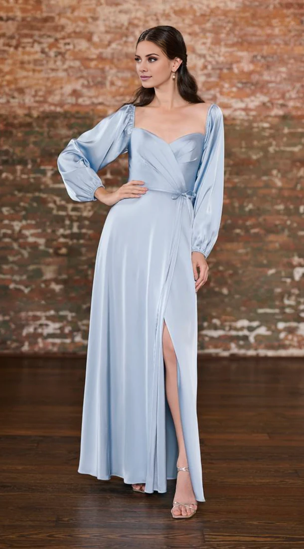 Off-Shoulder Long Sleeve Backless High Slit Floor-Length Prom Dress - Chloe Dress