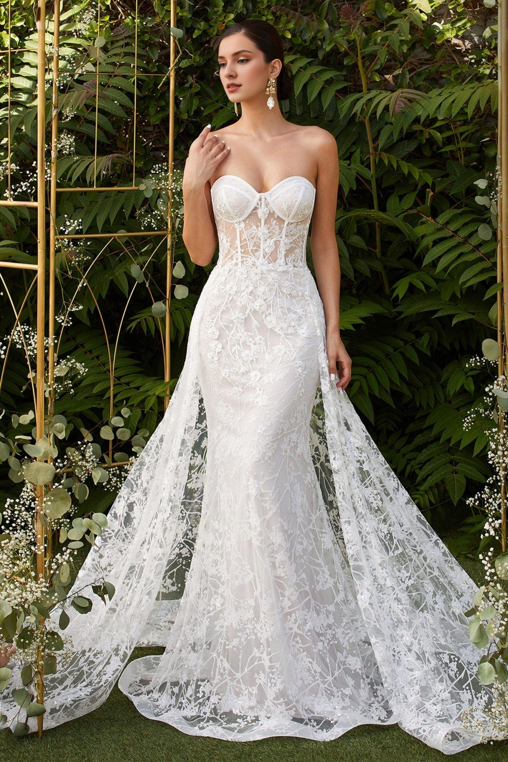 White Strapless Wedding Dress - Chloe Dress