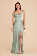 A-Line Satin High Slit Wedding Dress - Chloe Dress