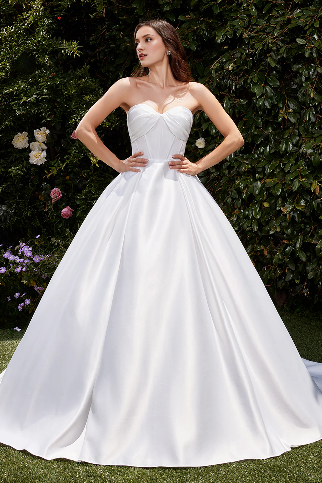 Strapless Satin Wedding Dress - Chloe Dress
