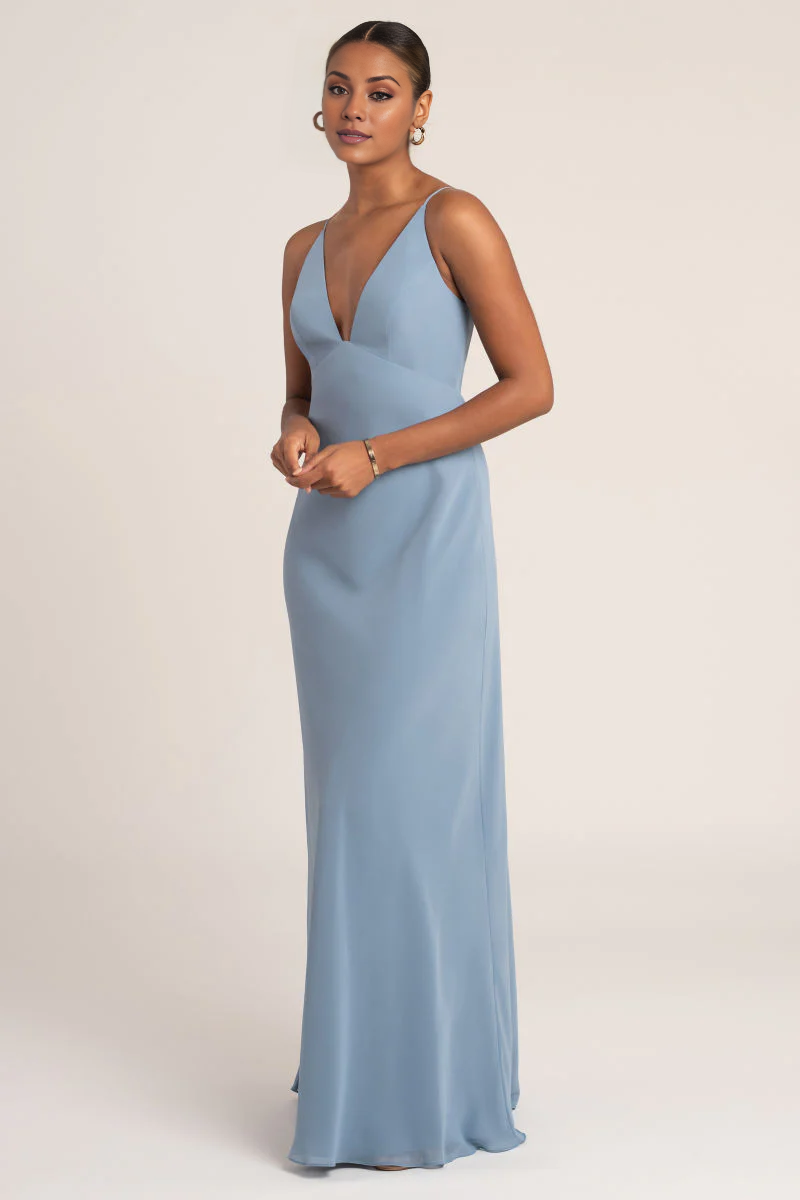 V-Neck Sleeveless Backless Floor-Length Prom Dress - Chloe Dress