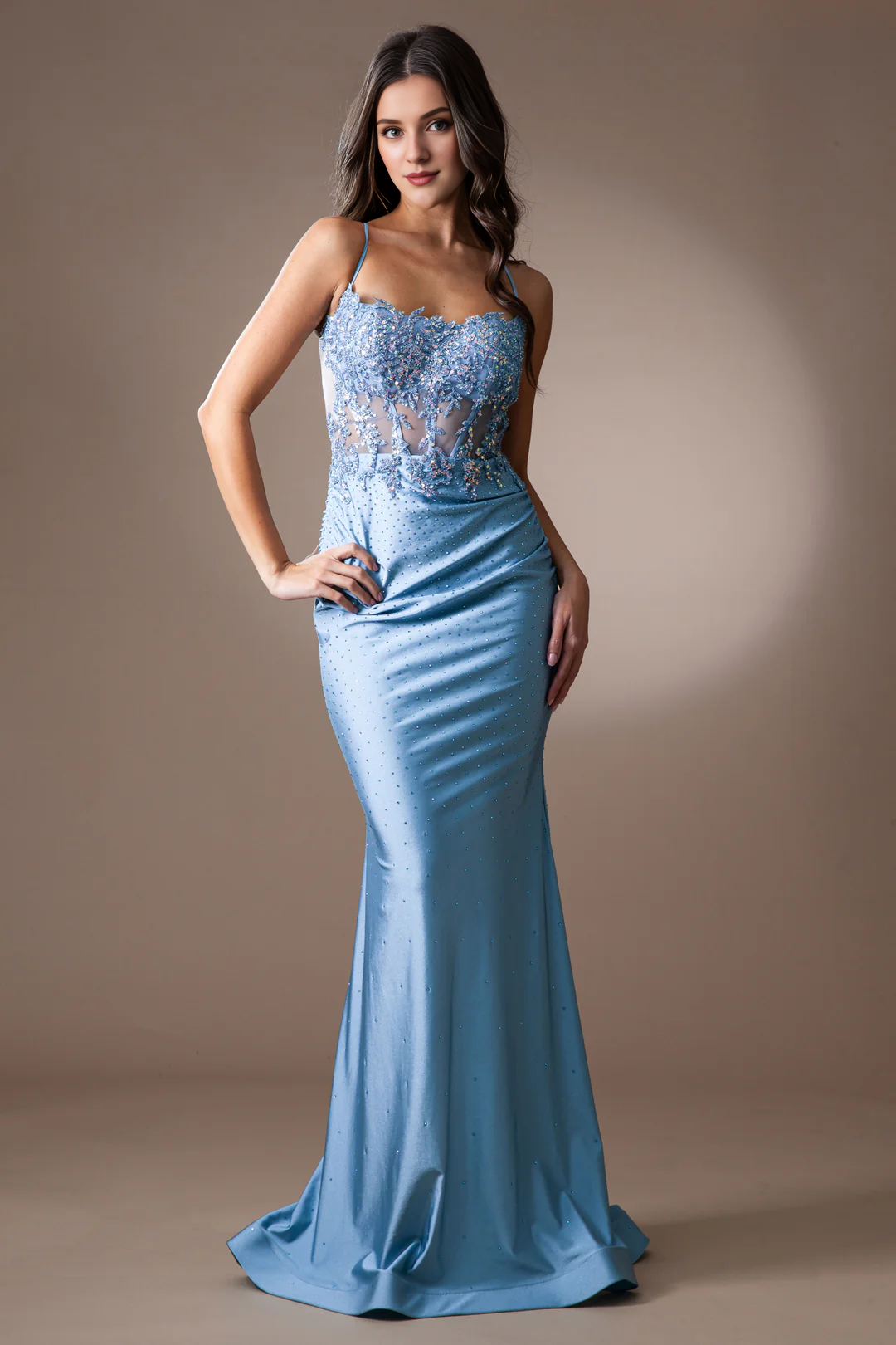 Sequin Long Sleeve Lace-Up Back Embroidered Dress - Chloe Dress