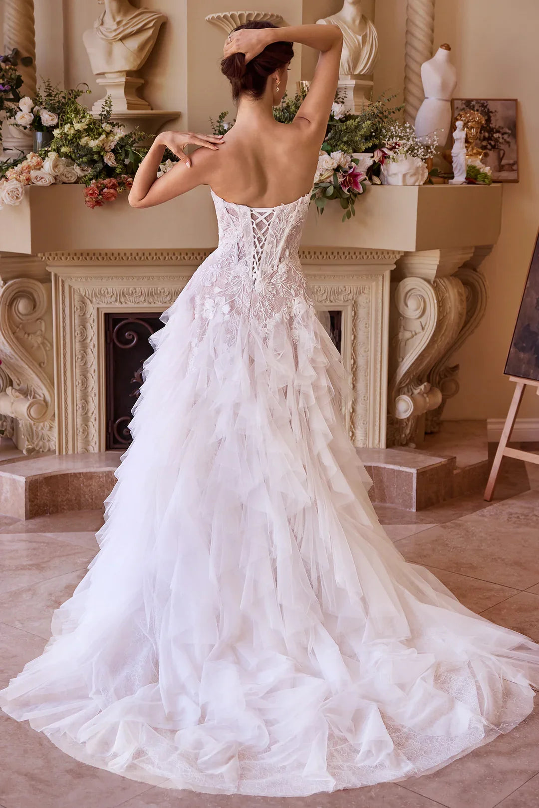 Strapless Embroidered Wedding Dress - Chloe Dress