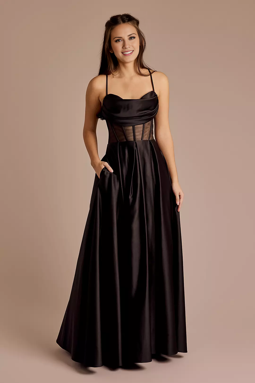 A-Line Satin Backless Floor-Length Prom Dress - Chloe Dress