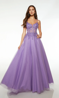 Chiffon Lace-Up Back Beaded Evening Gown - Chloe Dress