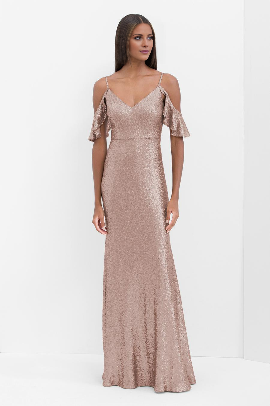 V-Neck Sequin Sleeveless Backless Floor-Length Evening Dress - Chloe Dress
