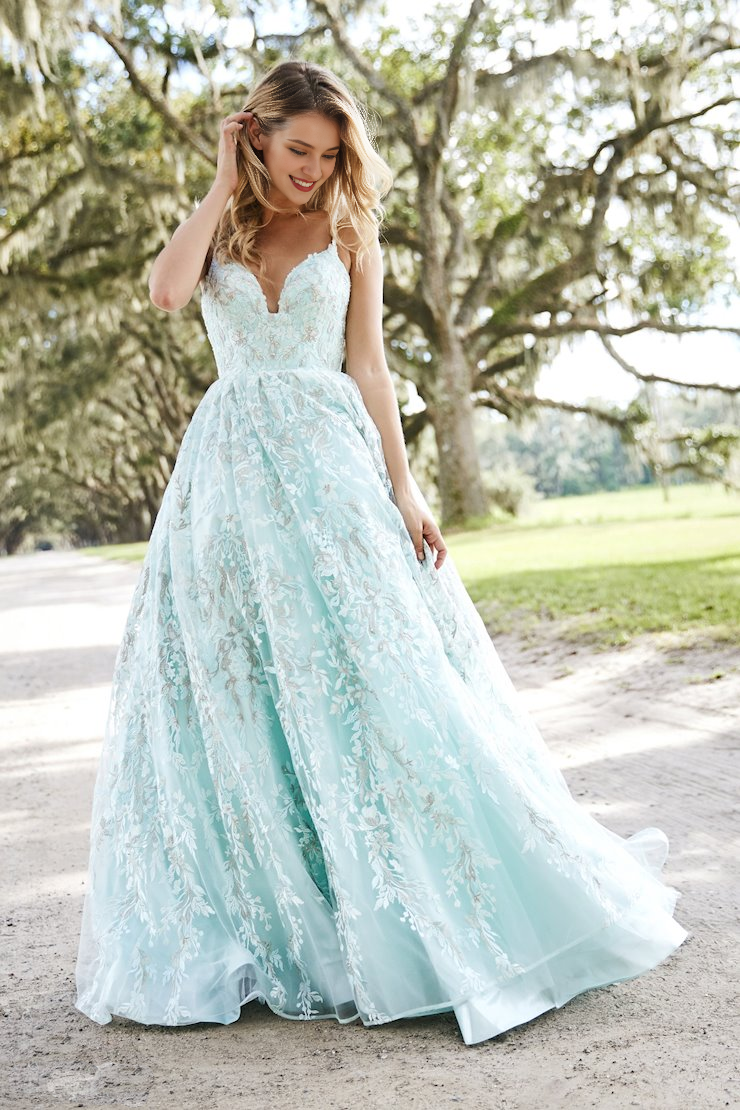 A-Line V-Neck Lace Applique Floor-Length Evening Dress - Chloe Dress