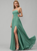 A-Line Square Neck Chiffon Floor-Length Wedding Dress - Chloe Dress