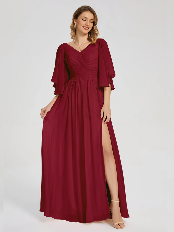 V-Neck High Slit Dress - Chloe Dress