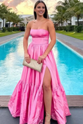 A-Line Off-Shoulder High Slit Floor-Length Dress - Chloe Dress