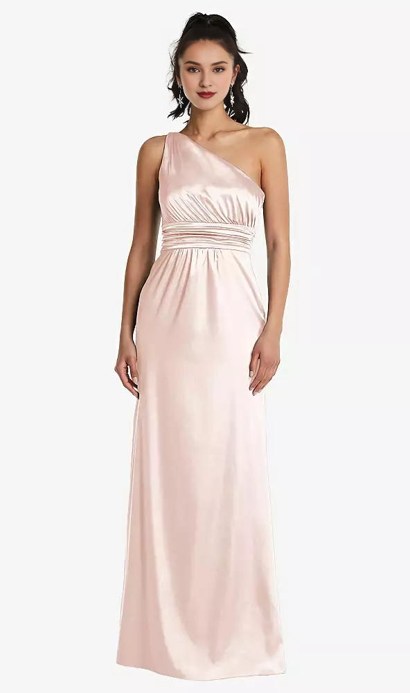 One-Shoulder Satin Floor-Length Prom Dress - Chloe Dress
