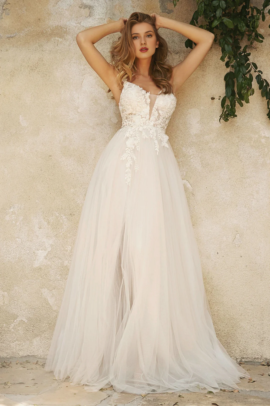 White Chiffon Wedding Dress - Chloe Dress