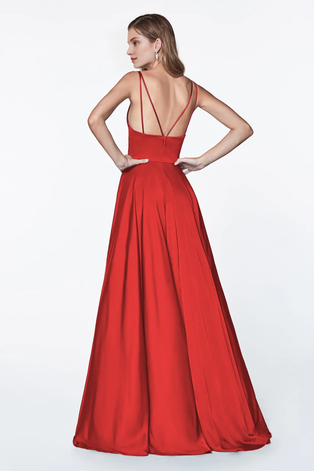 A-Line Satin Backless Dress - Chloe Dress