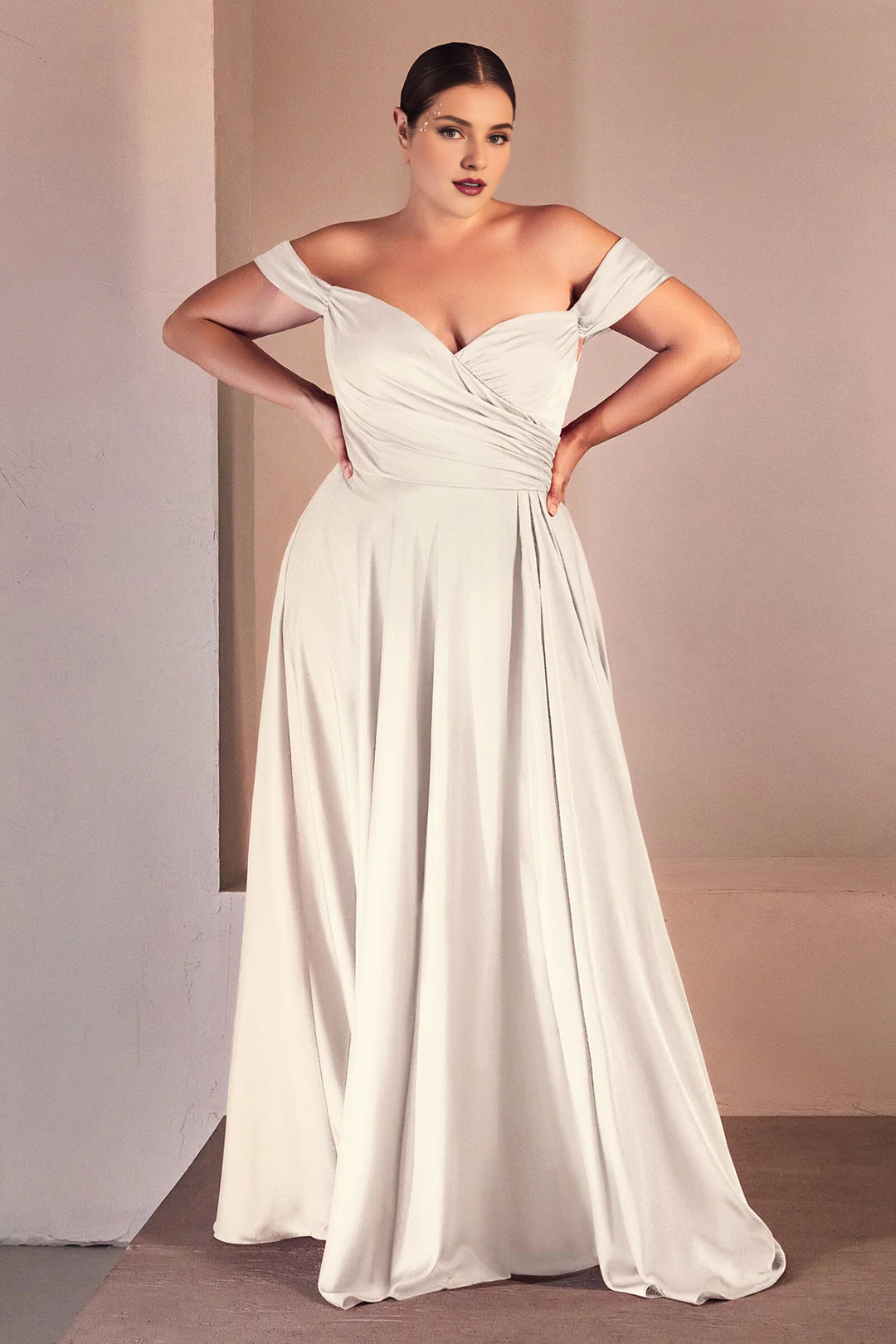 White Off-Shoulder Sleeveless Wedding Dress - Chloe Dress
