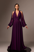 Chiffon Pleated Floor-Length Evening Gown - Chloe Dress