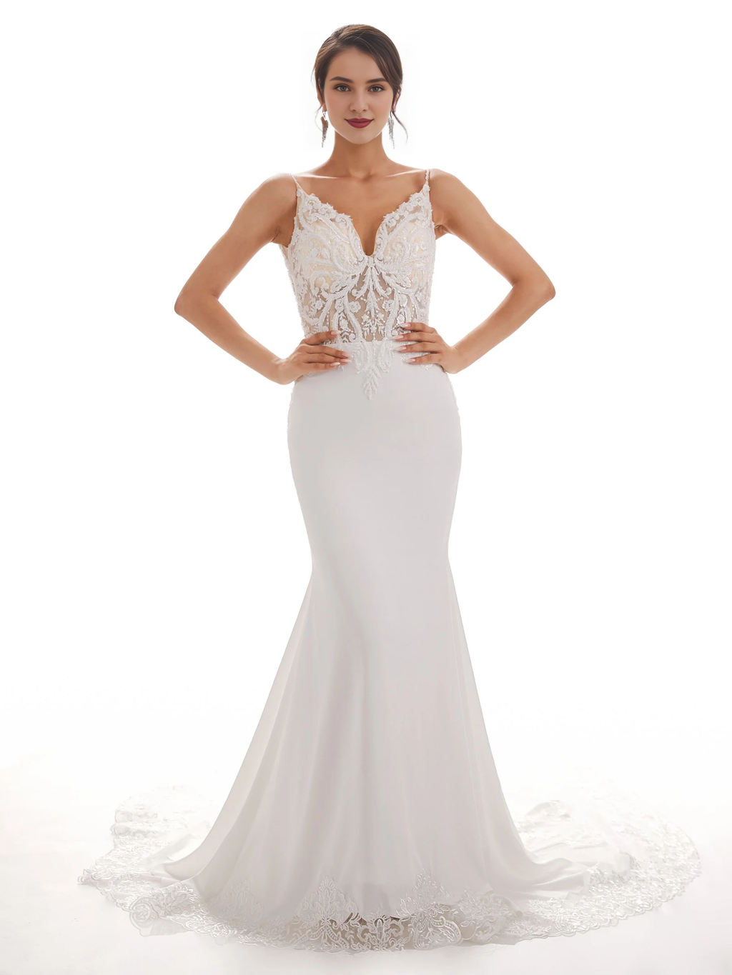 Ivory Lace Backless Wedding Dress - Chloe Dress