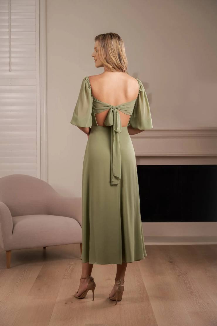 A-Line Square Neck Chiffon Wedding Dress - Chloe Dress