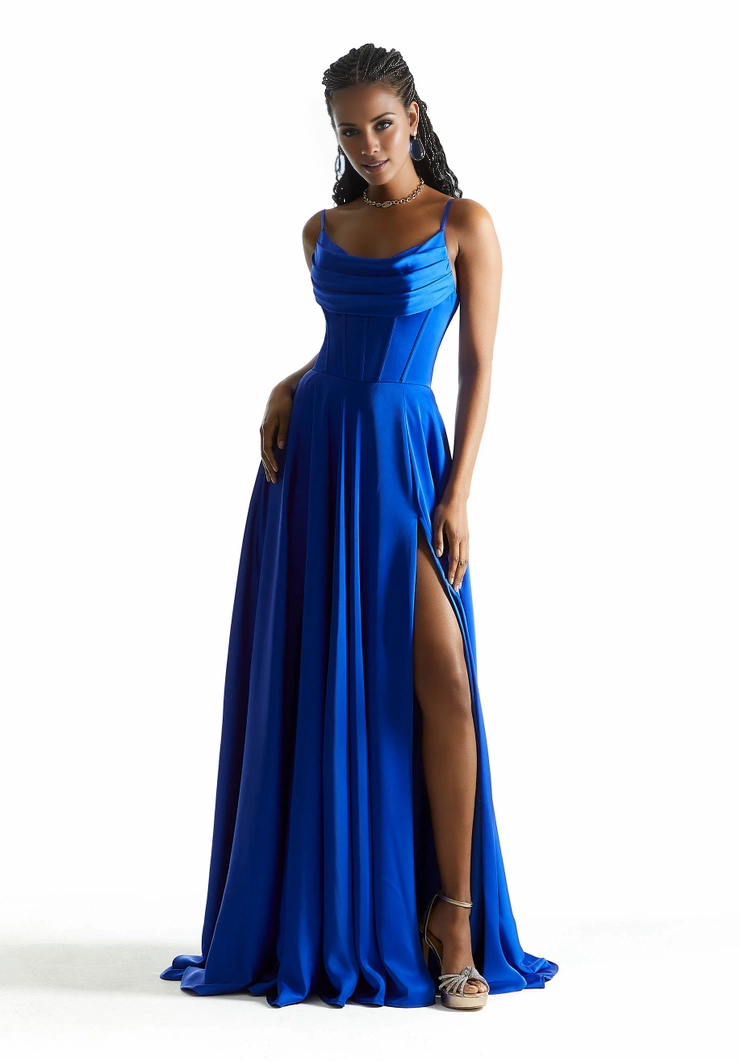 A-Line Satin Floor-Length Evening Gown - Chloe Dress