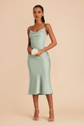 Zipper Back Pleated Wedding Dress - Chloe Dress