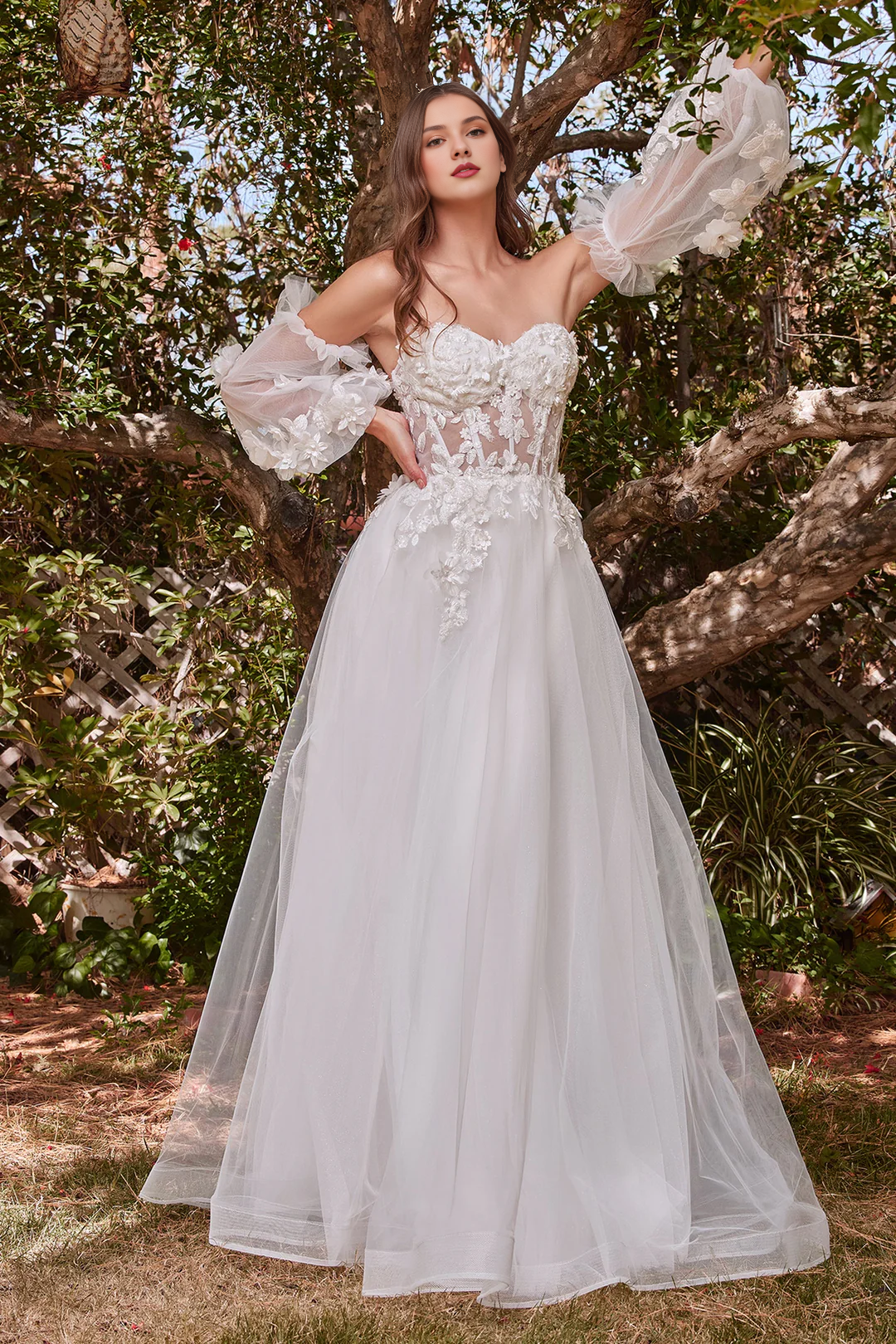 White Strapless Wedding Dress - Chloe Dress