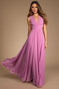 A-Line V-Neck Sleeveless Pleated Floor-Length Evening Dress - Chloe Dress