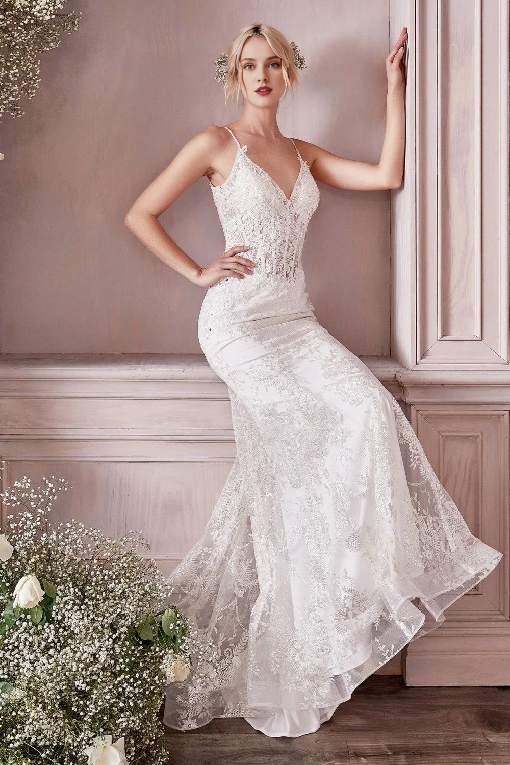 Lace Sleeveless Wedding Dress - Chloe Dress