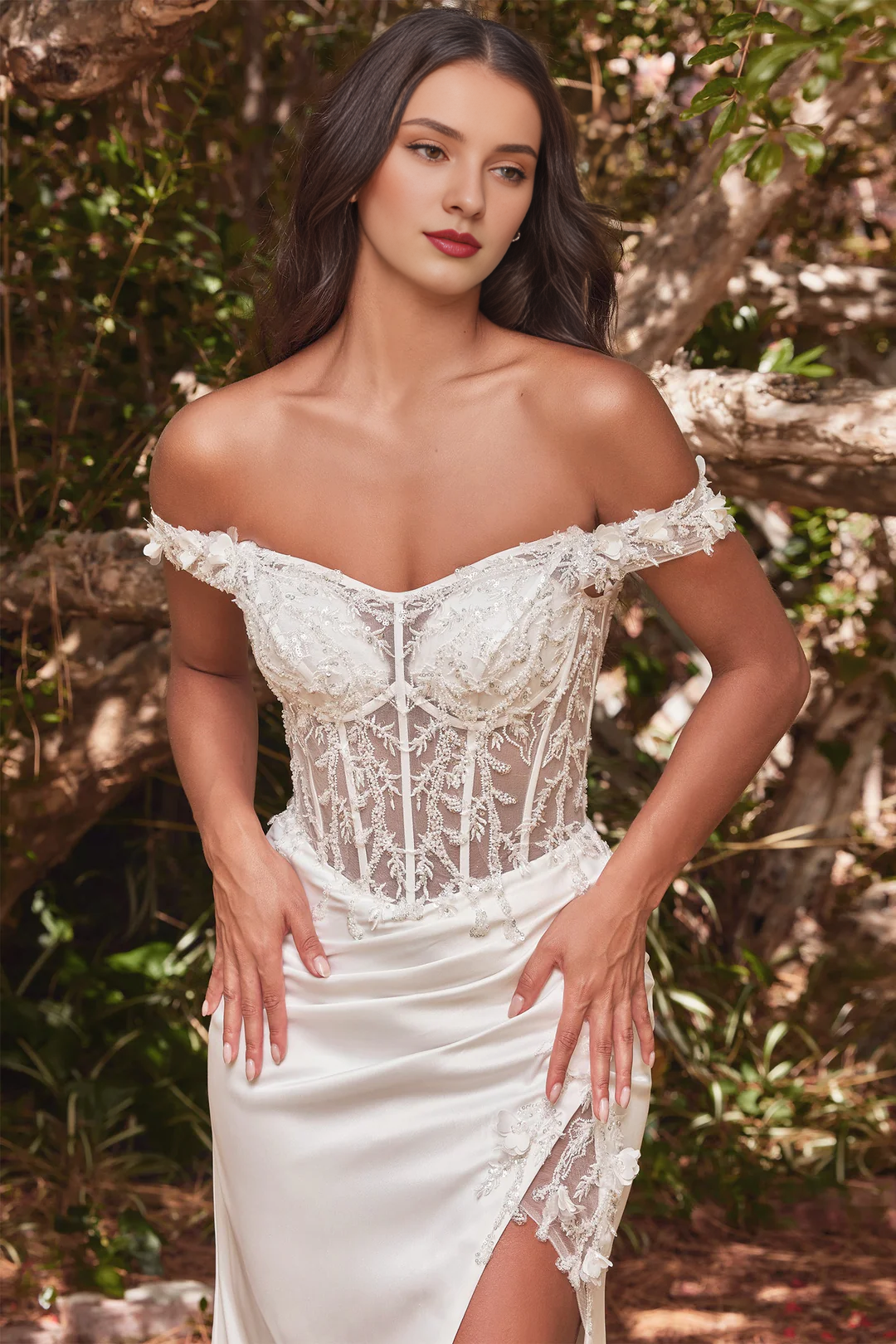 White Off-Shoulder Wedding Dress - Chloe Dress