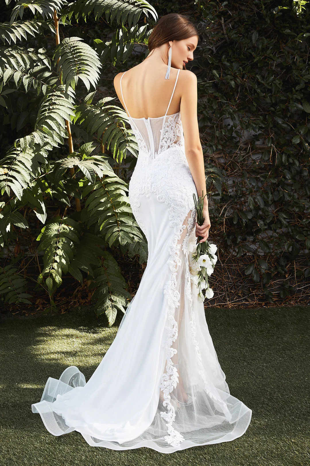 Lace Sleeveless Applique Wedding Dress - Chloe Dress