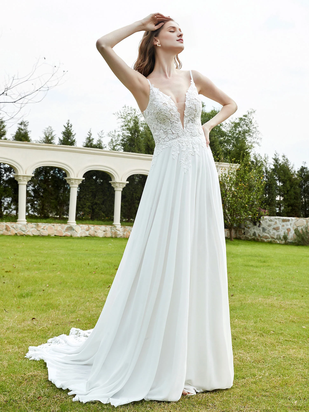 A-Line V-Neck Wedding Dress - Chloe Dress