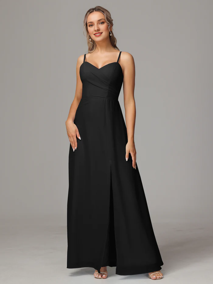 Sweetheart Chiffon High Slit Wedding Dress - Chloe Dress