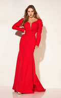 Mermaid V-Neck Satin Backless Floor-Length Prom Dress - Chloe Dress