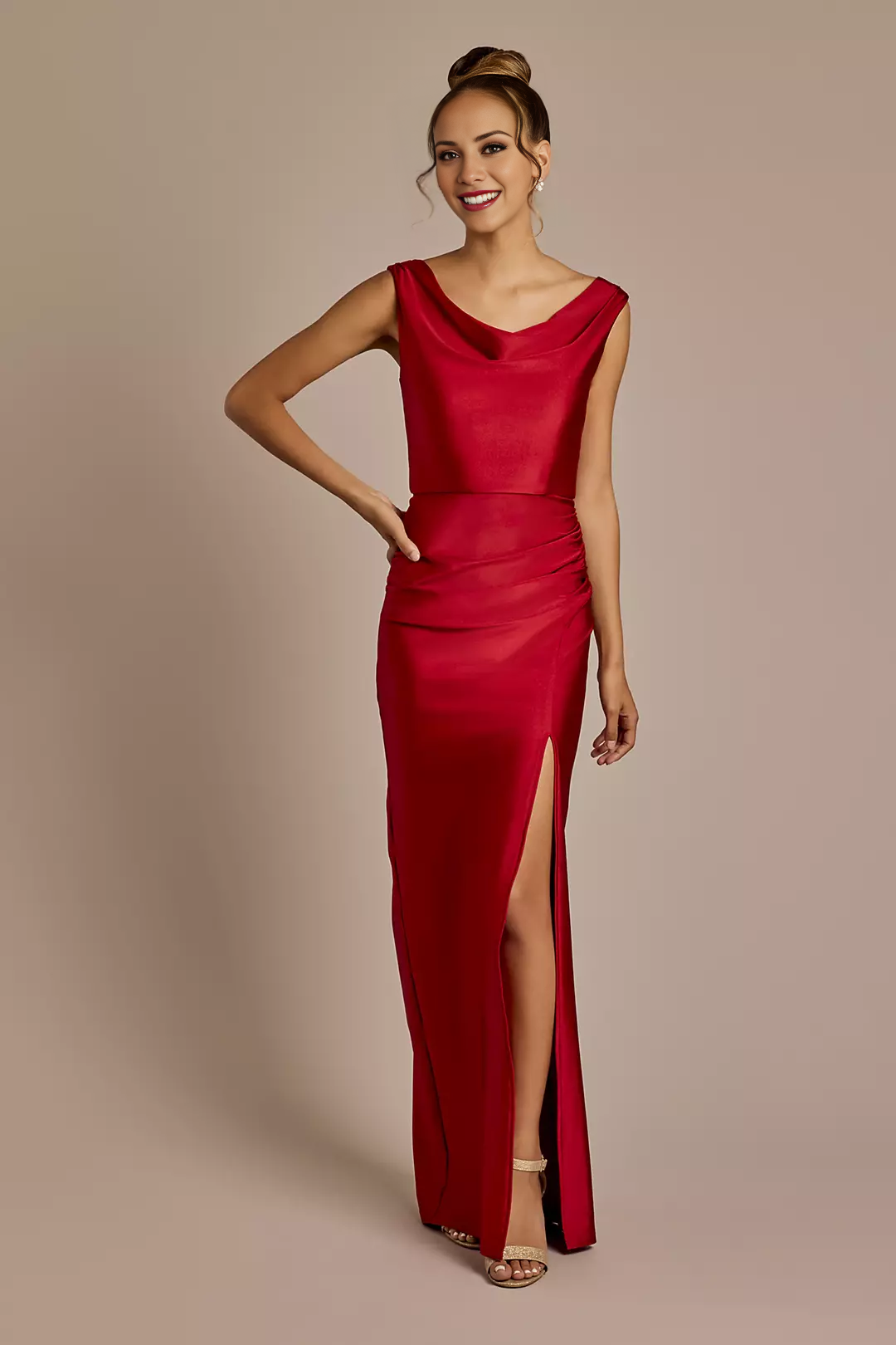 Satin Backless High Slit Floor-Length Prom Dress - Chloe Dress