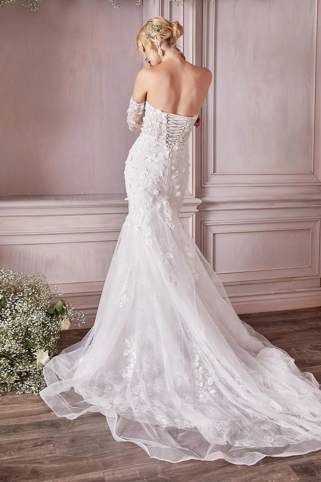 Mermaid Lace Long Sleeve Wedding Dress - Chloe Dress