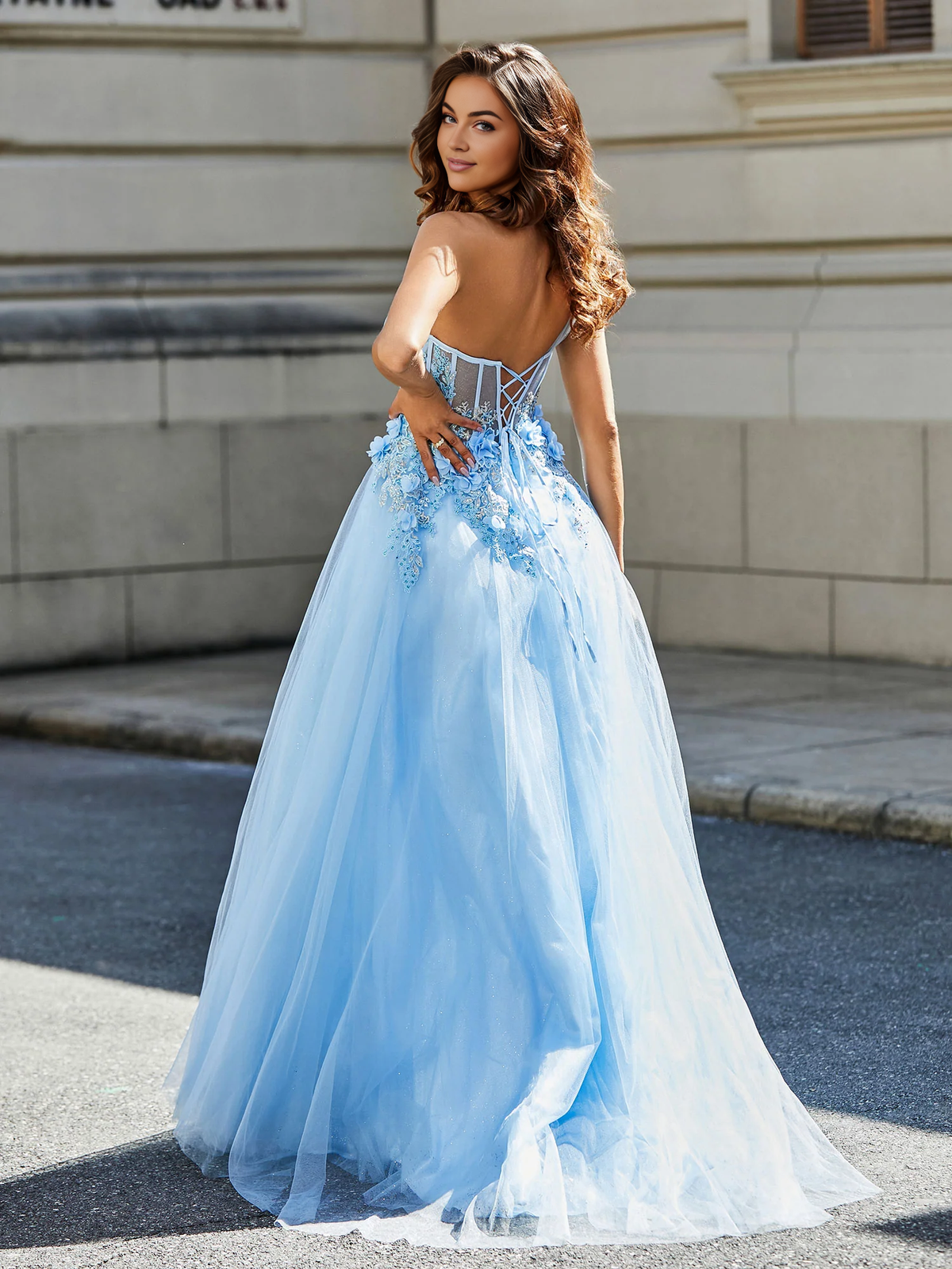 Chiffon High Slit Prom Dress - Chloe Dress