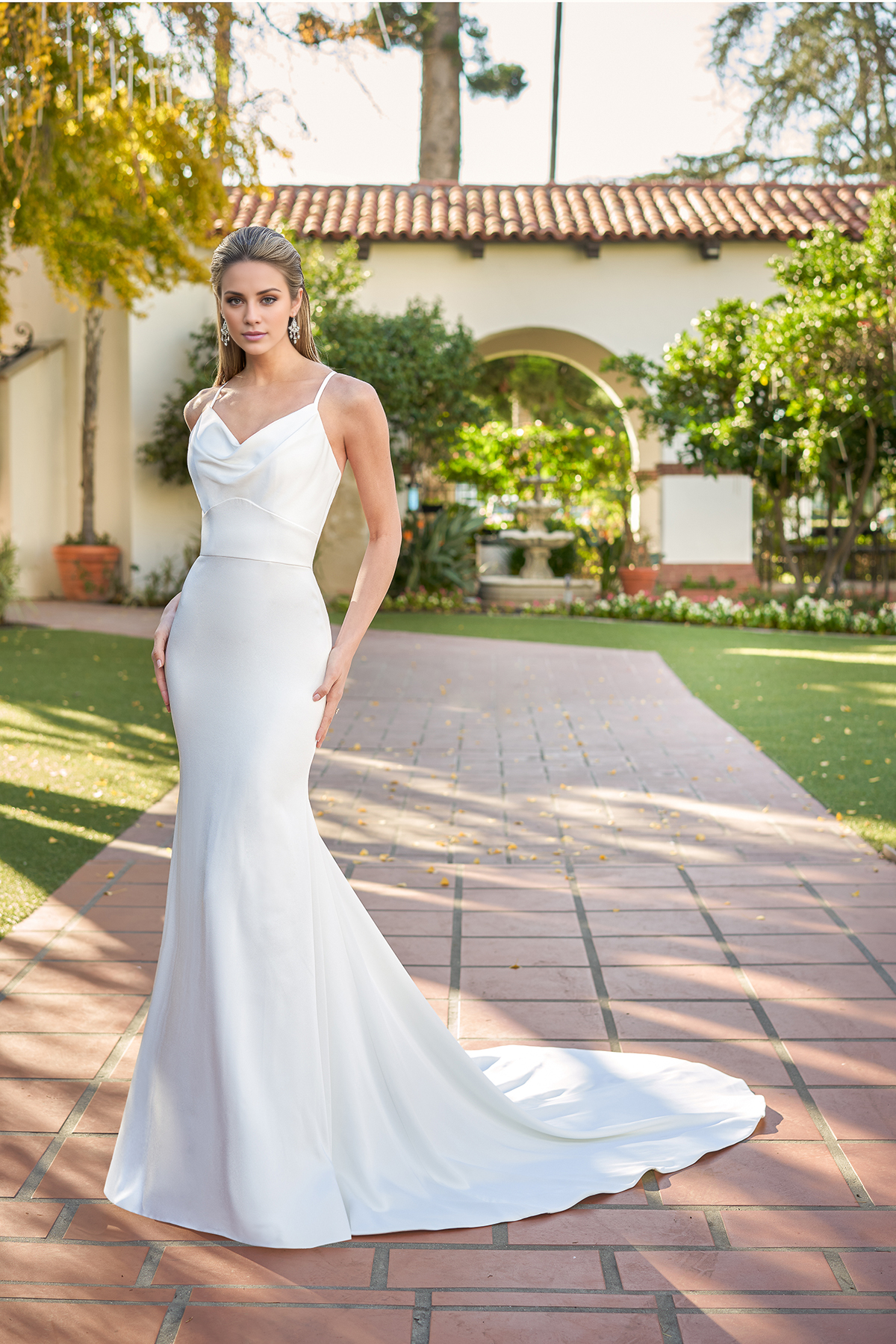 Satin Pleated Floor-Length Wedding Dress - Chloe Dress