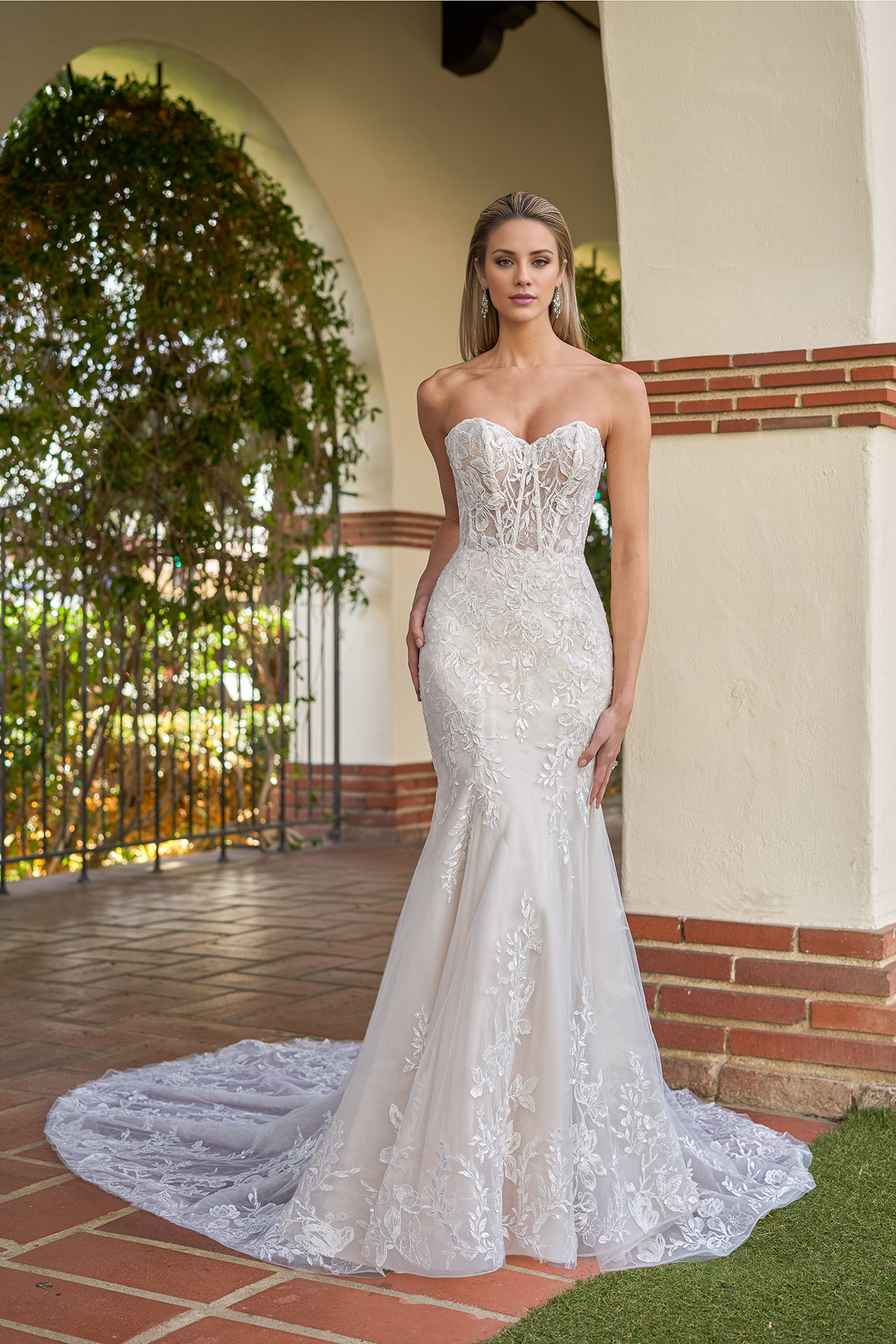 Mermaid Sweetheart Chiffon Lace-Up Back Floor-Length Wedding Dress - Chloe Dress