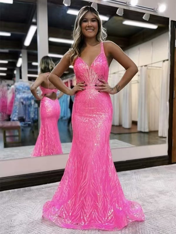 Sheath V-Neck Sleeveless Prom Dress - Chloe Dress