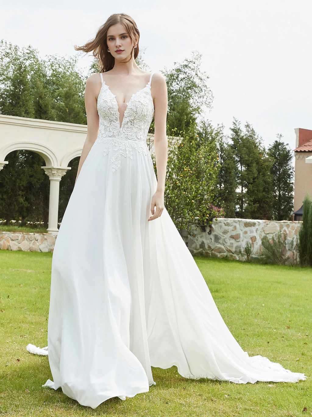 A-Line V-Neck Wedding Dress - Chloe Dress
