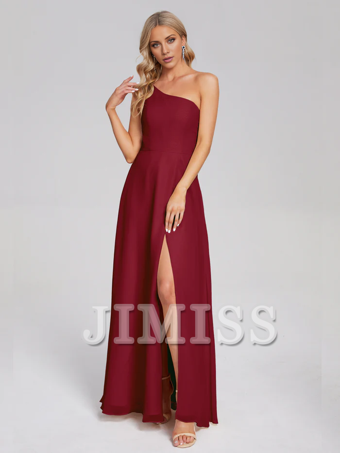 Chiffon High Slit Floor-Length Wedding Dress - Chloe Dress