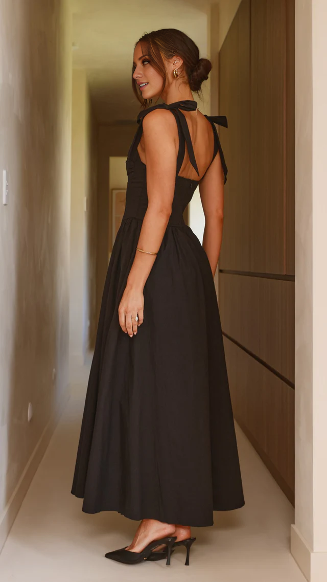 Square Neck Lace-Up Back Pleated Prom Dress - Chloe Dress