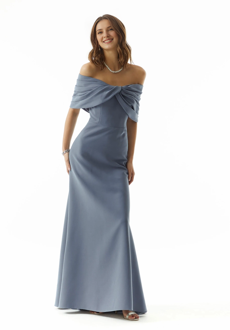 A-Line Off-Shoulder Crepe Floor-Length Evening Dress - Chloe Dress